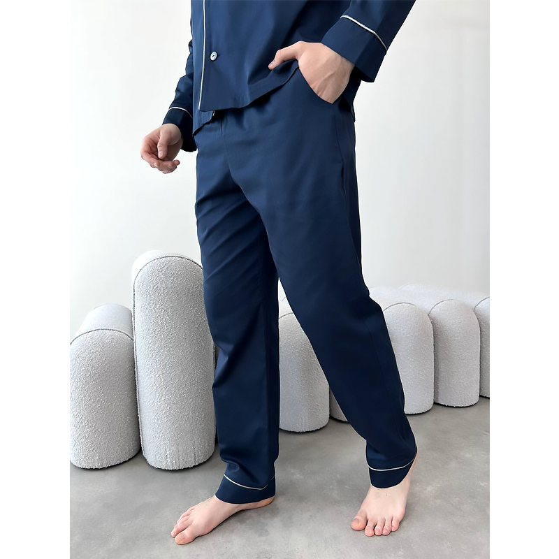 Піжама чоловіча COSY з cатину (штани сорочка), Midnight, р.XL (SP600/12) large popup