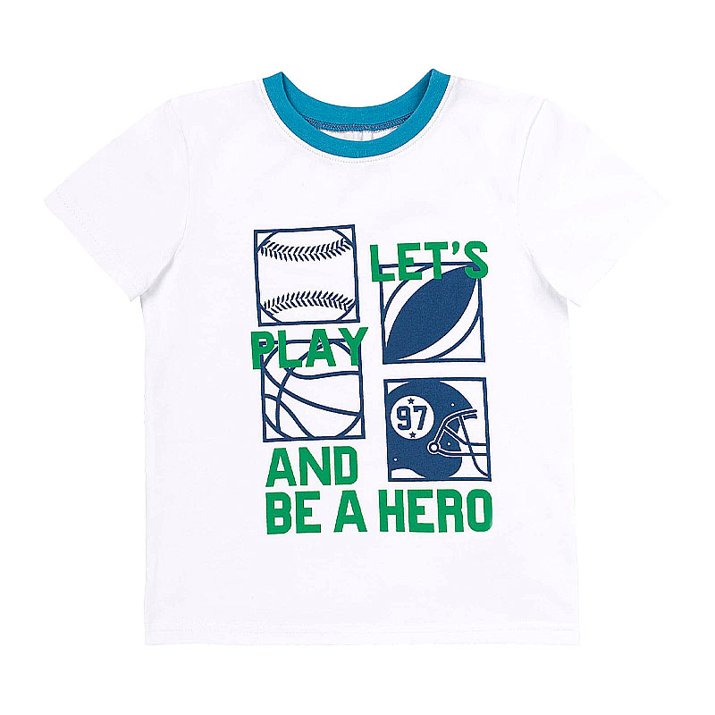Піжамка Bembi для хлопчика, шорти та футболка, білий, блакитний р.86 (ПЖ54 140) large popup
