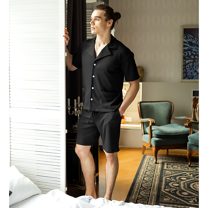 Піжамний костюм чоловічий, вафельний трикотаж, Чорний, р.XL 20746 large popup