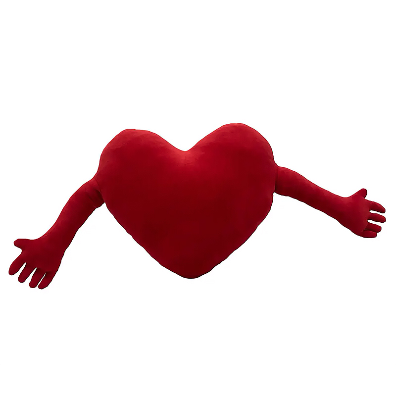 Подушка серце з ручками ,34*28, червоний, (М109/1)
 large popup