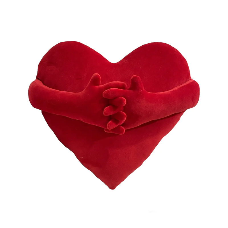 Подушка серце з ручками , 48*49, червоний, (М109/3) large popup