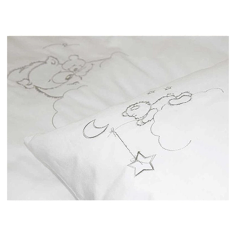 Постільний комплект Руно у дитяче ліжко, 60х120см, сатин з вишивкою Ведмедик (932.137ВУ_Ведмедик_2) large popup