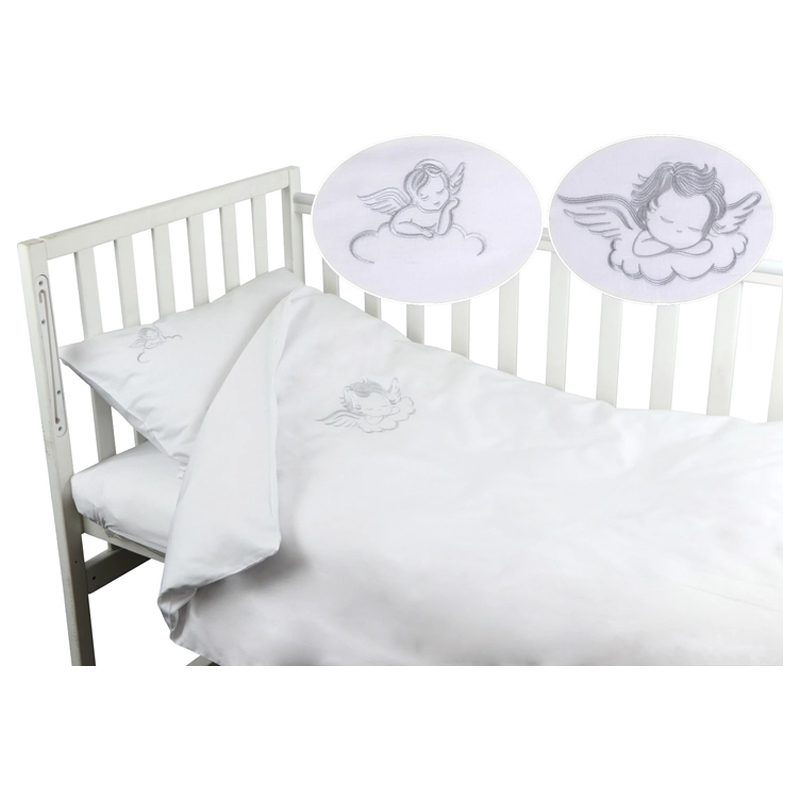 Постільний комплект Руно у дитяче ліжко, 60х120 сатин з вишивкою Янголятко (932.137ВУ_Янголятко) large popup