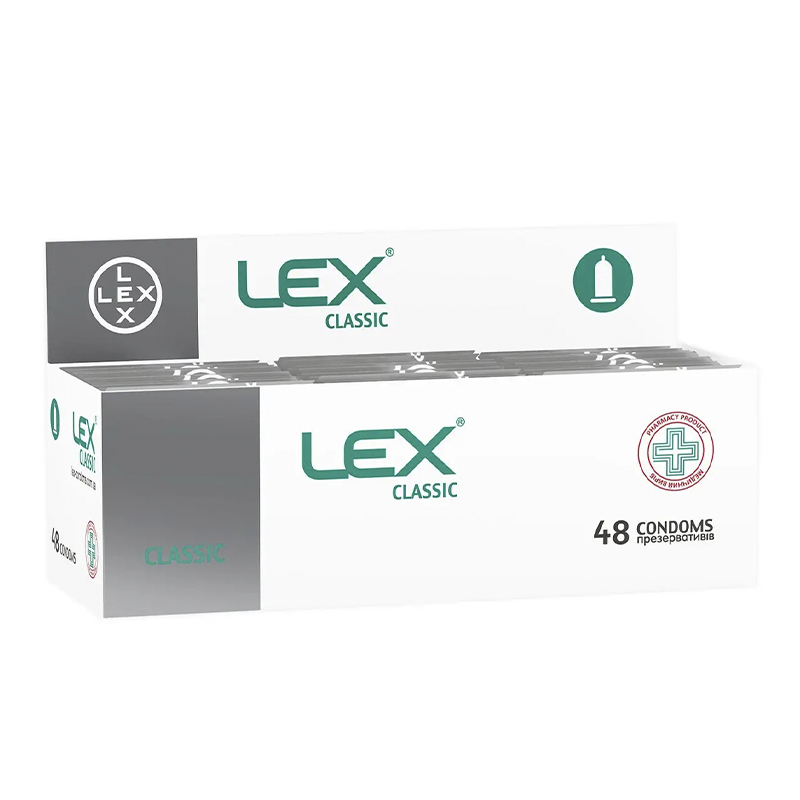 Презервативи LEX Classic Класичні з силіконовим змащувачем, 48шт large popup