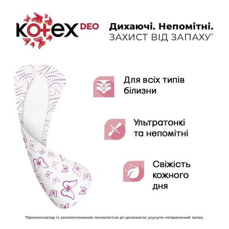 Прокладки щоденні Kotex Deo Ультратонкі 56 шт (23279) large popup