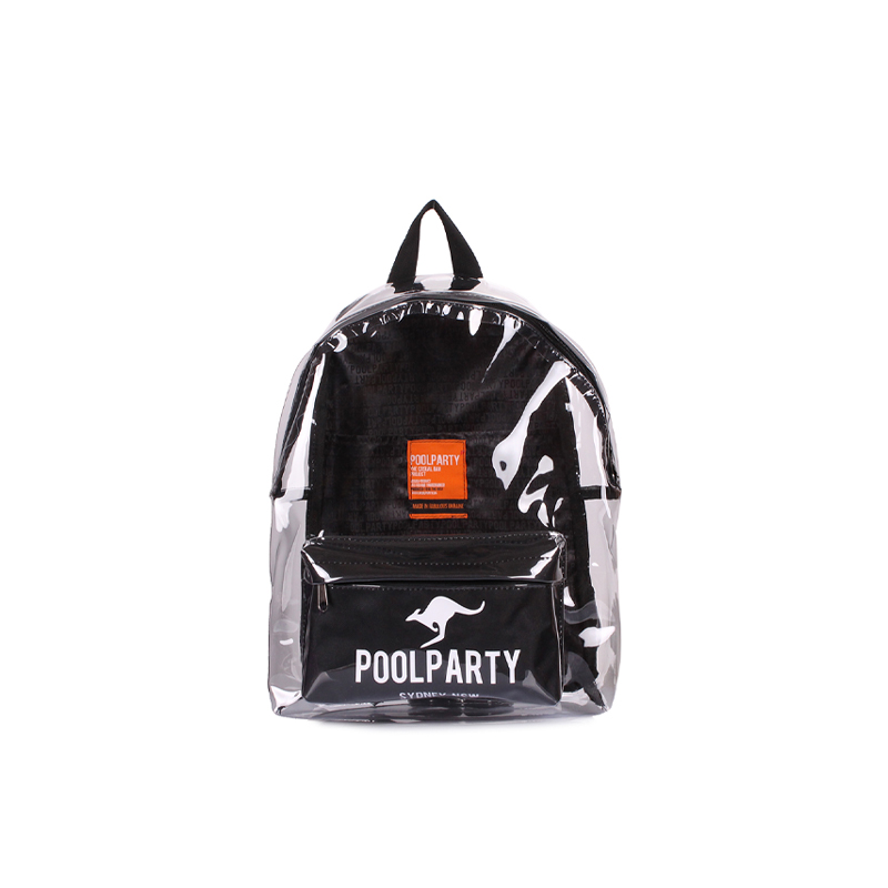 Прозорий рюкзак POOLPARTY Plastic чорний (bckpck-plastic-black)  large popup