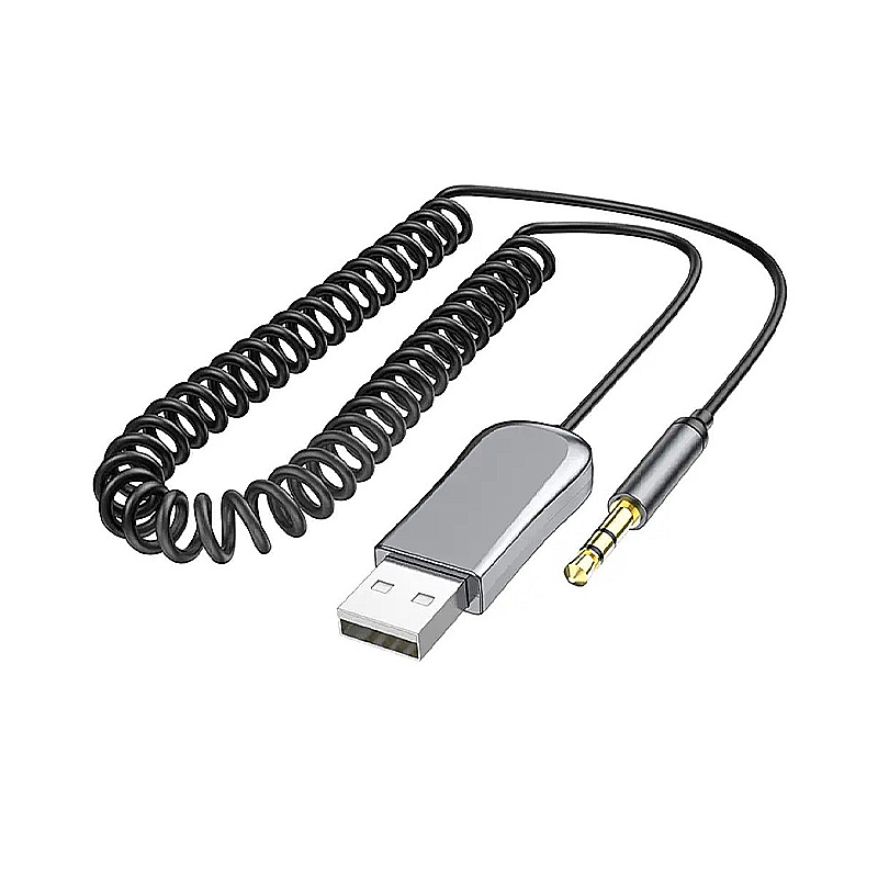 Ресівер/Бездротовий приймач Borofone BC44 Soul AUX BT with cable, 1,2м, сірий large popup
