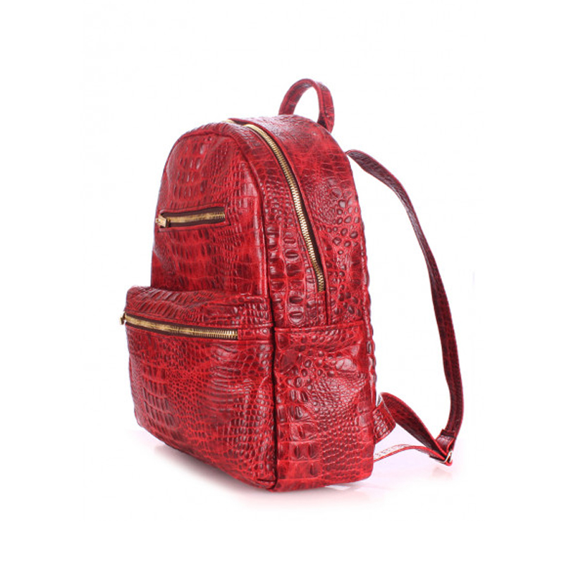 Рюкзак жіночий шкіряний POOLPARTY Mini червон. під крокодила (mini-bckpck-leather-croco-red)  - 37903 large popup