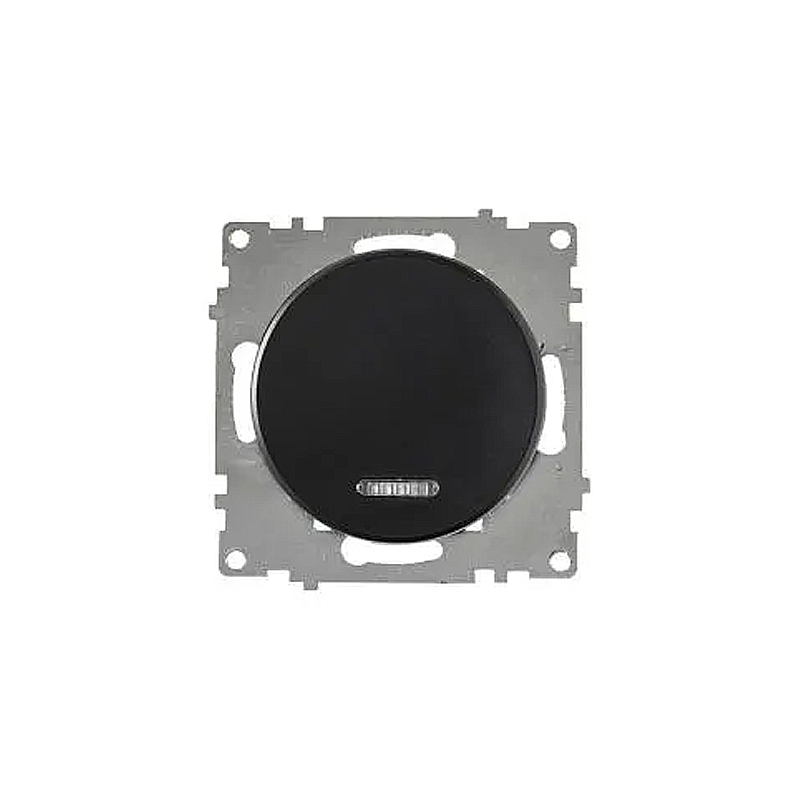 Вимикач OneKeyElectro, одинарний з підсвіткою, колір чорний (OKE201302Ч) МП large popup
