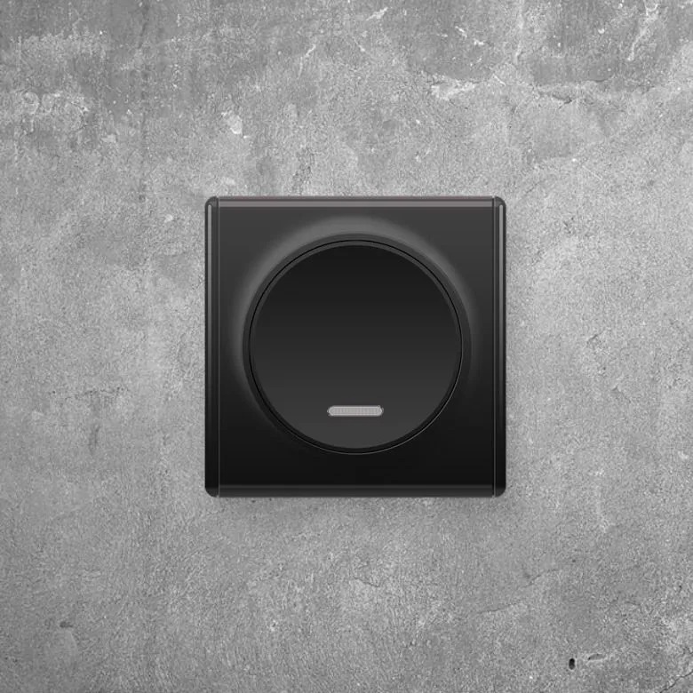 Вимикач OneKeyElectro, одинарний з підсвіткою, колір чорний (OKE201302Ч) МП large popup