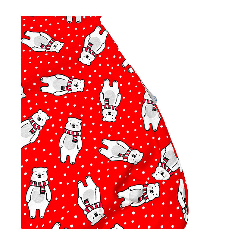 Пелюшка-кокон Dexter's на липучці футер Ведмедик, новорічна, червона,0-1 міс (d946мш-кр-нгтг) large popup