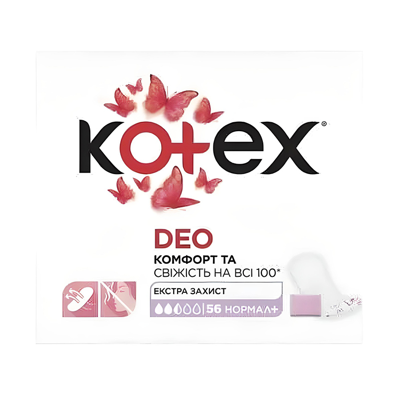 Щоденні прокладки Kotex Normal Plus Deo 56 шт large popup