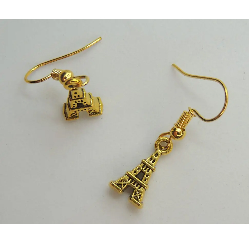 Сережки Liresmina Jewelry  Ейфелева вежа 3.1 см золотисті large popup