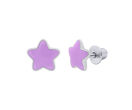 Сережки UmaUmi дитячі зіроньки фіолетові, срібні, 2.6 г. (006010)
 large popup