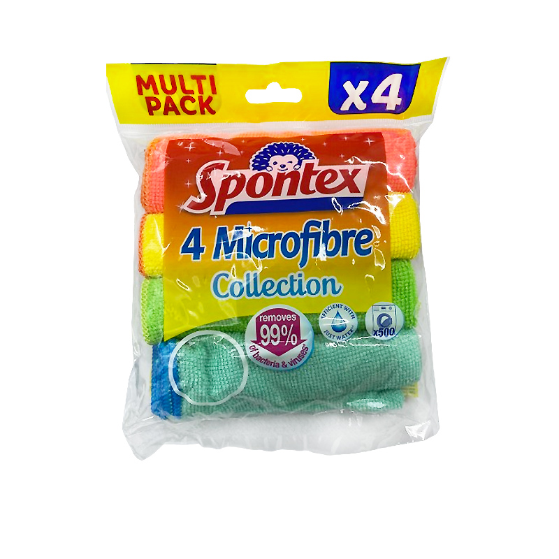 Серветки Spontex Multi Pack4 мікрофібра 4шт 30*30см large popup
