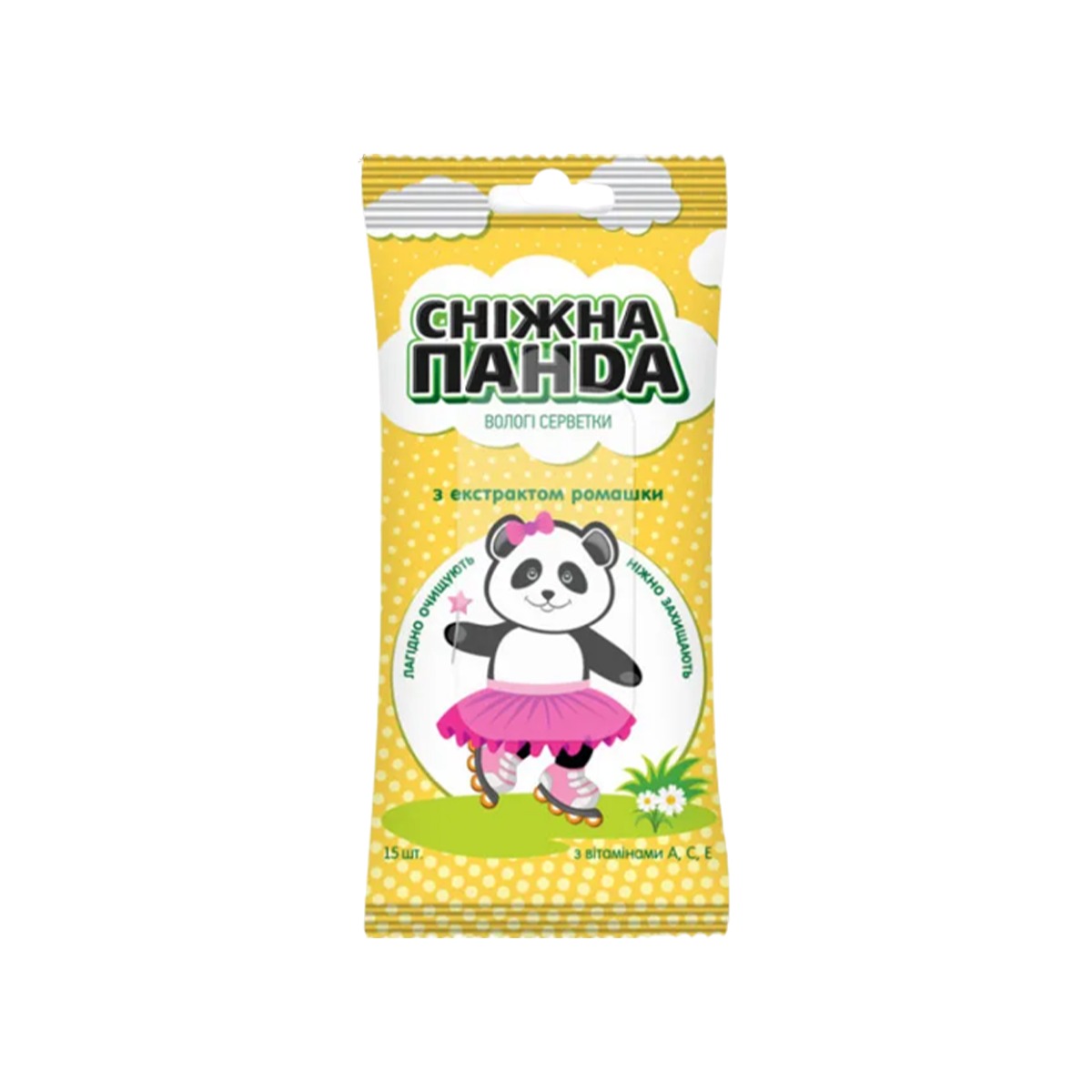 Серветки вологі Сніжна панда для рук Kids, ромашка, 15 (970503) large popup