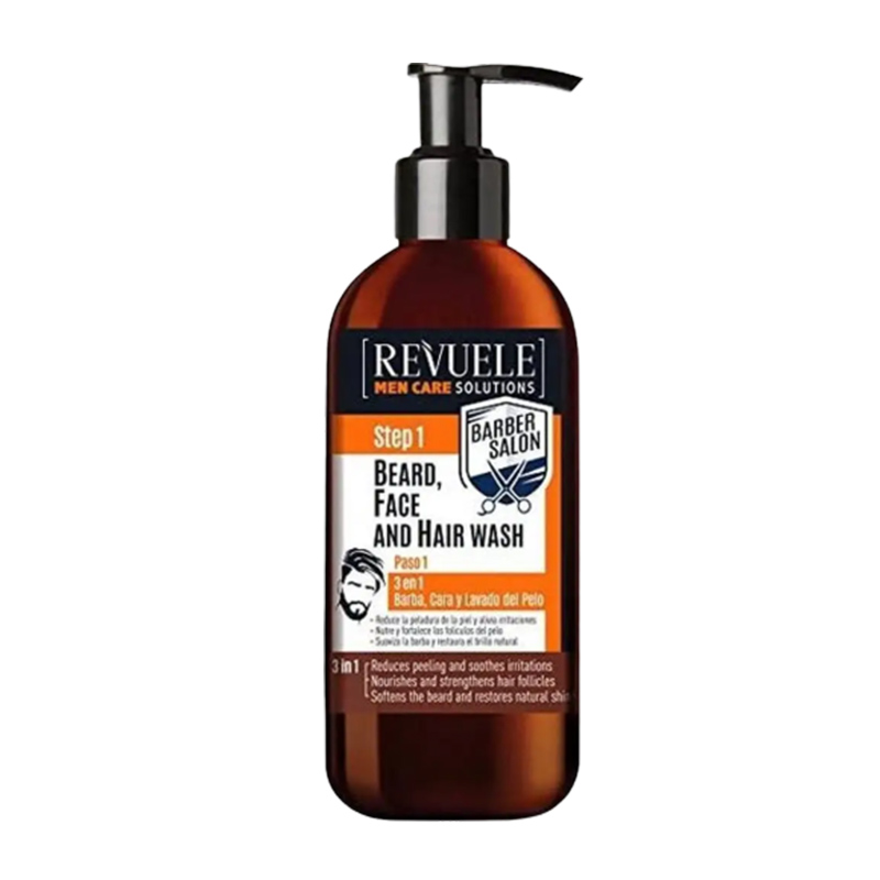 Шампунь-гель REVUELE Men care Solutions 3в1 чоловічий, для миття бороди, обличчя та волосся, 300 мл  large popup