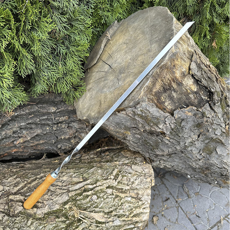 Шампур із дерев'яною ручкою 580х10х2мм large popup