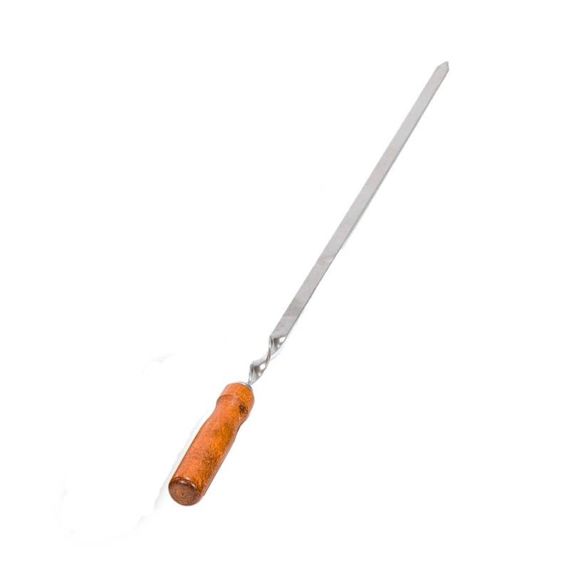 Шампур одинарний 2,0 з дерев'яной ручкой 60см (Sh2-6) large popup