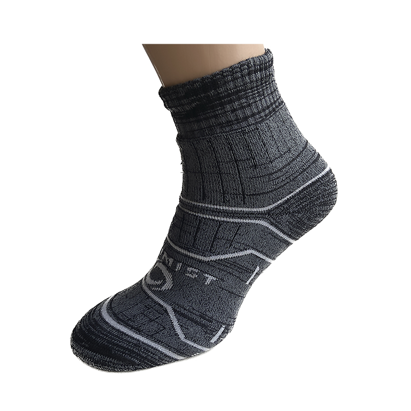 Шкарпетки Carpe-Diem трекінгові ТМ Optimist Merino Wool, чорно-сірі меланж, унісекс, р.35-38 large popup