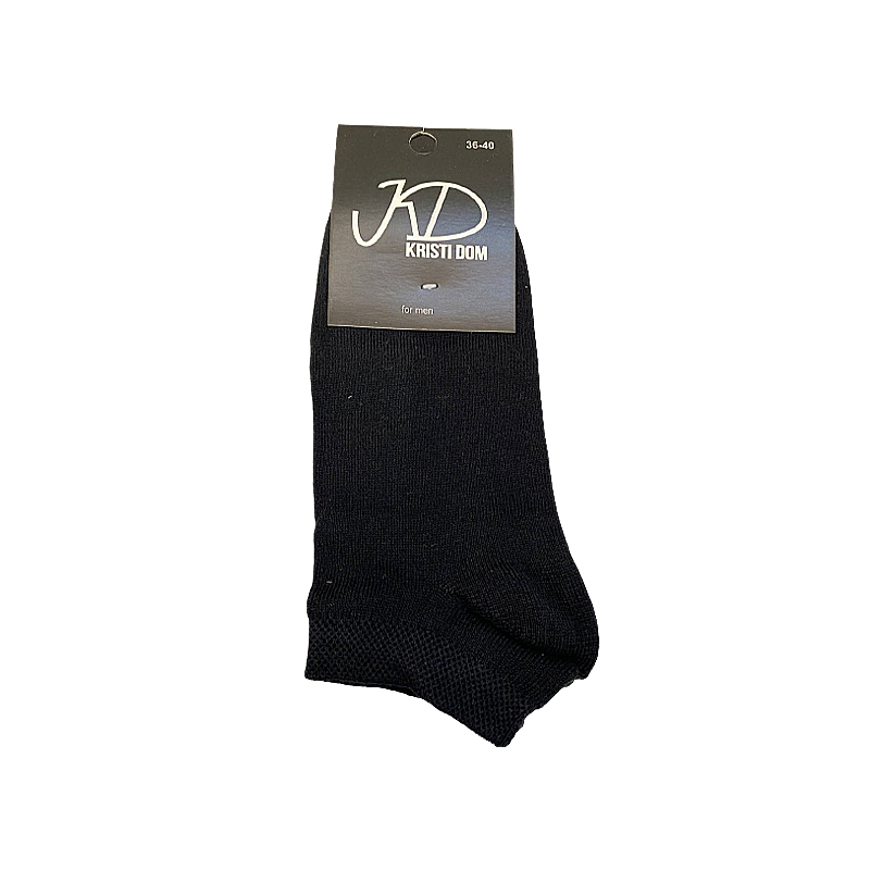 Шкарпетки KristiDom чоловічі стрейчеві, короткі чорні р. 36-40 (832292) large popup