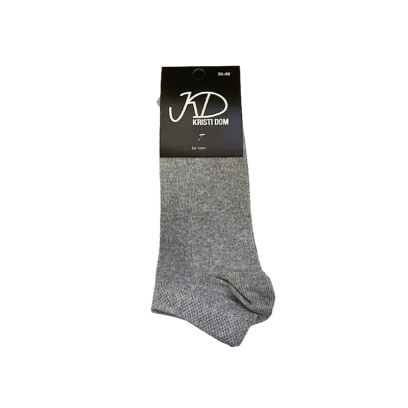 Шкарпетки KristiDom чоловічі стрейчеві, короткі світло сірі р. 36-40 (833572)  large popup