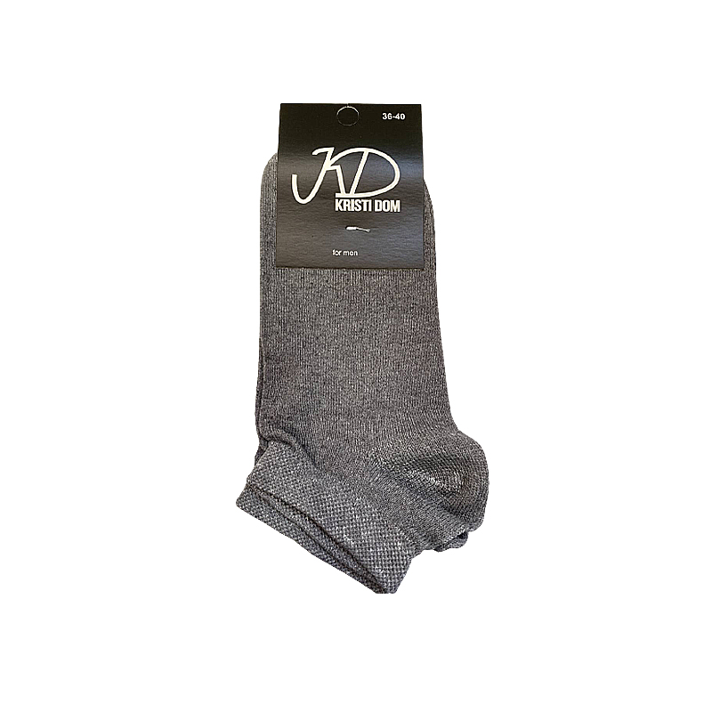 Шкарпетки KristiDom чоловічі стрейчеві, короткі темно сірі р. 36-40 (590052) large popup