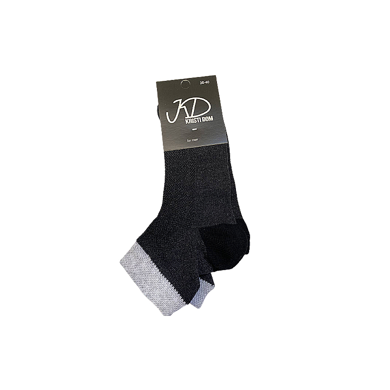 Шкарпетки KristiDom чоловічі стрейчові "сітка" середні, чорні з чорною п'яткою р. 36-40 (832728) large popup
