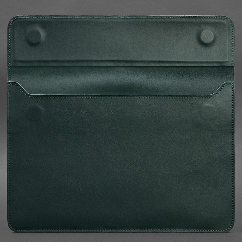 Шкіряний чохол-конверт на магнітах для MacBook 15 дюйм Зелений large popup