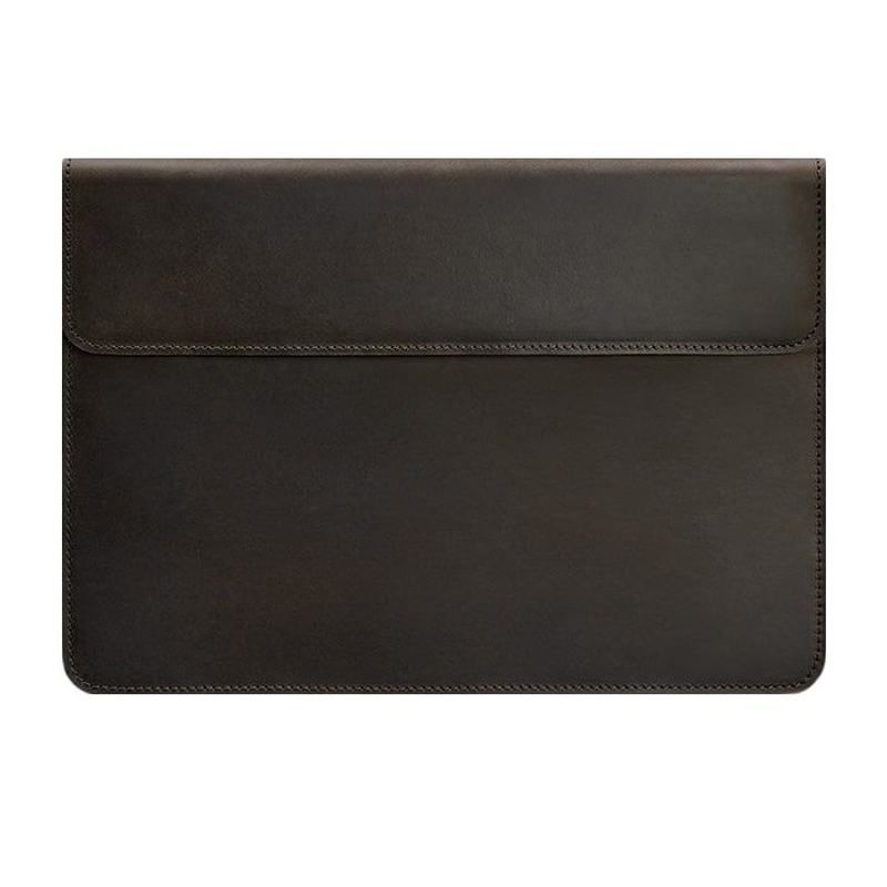 Шкіряний чохол-конверт на магнітах для MacBook 15 дюйм Темно-коричневий large popup