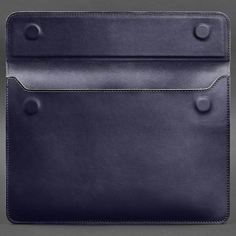 Шкіряний чохол-конверт на магнітах для MacBook 15 дюйм Темно-синій large popup
