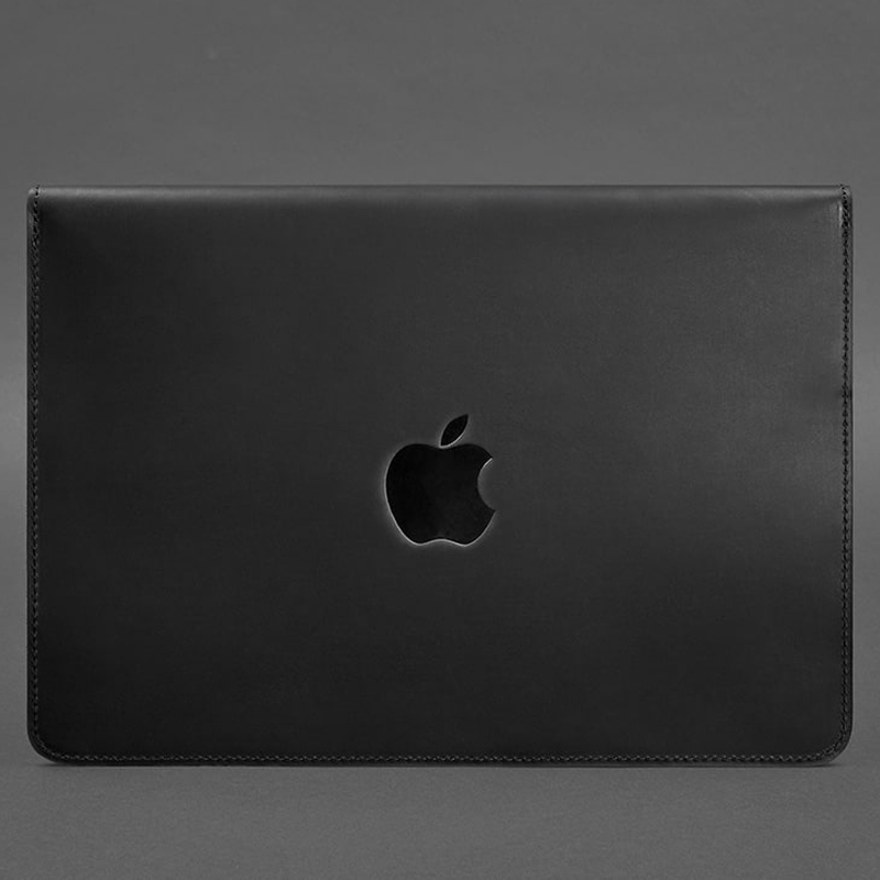 Шкіряний чохол-конверт на магнітах для MacBook 15 дюйм Чорний Crazy Horse large popup