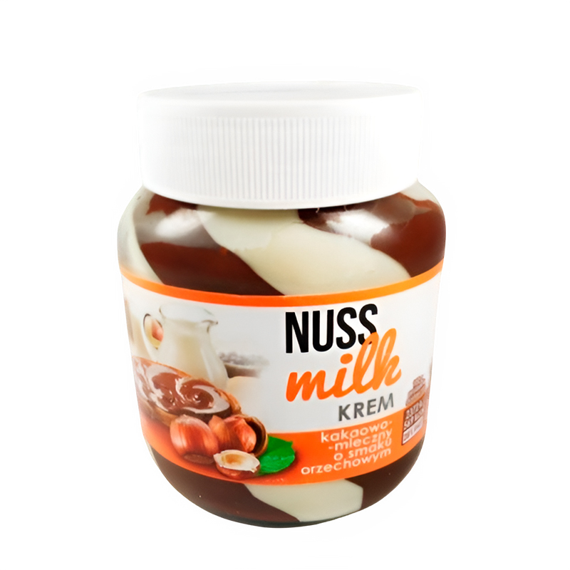 Шоколадно-молочна паста з горіхами Nuss Milk, 400г, Польща
 large popup