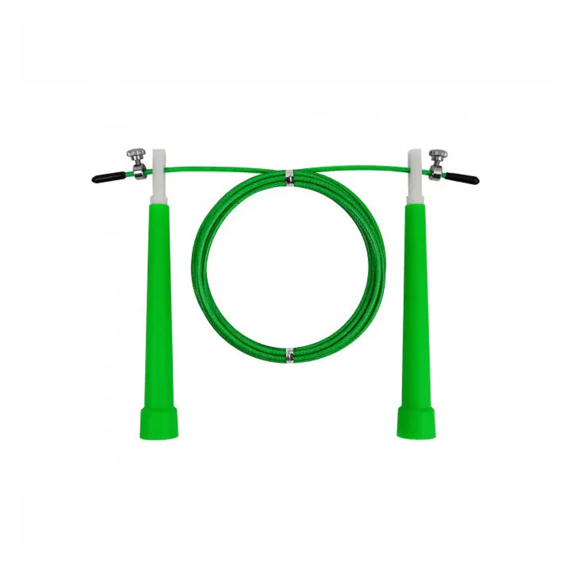 Швидкісна скакалка EasyFit Speed Cable Rope 3 м зі сталевим тросом і підшипниками зелена large popup
