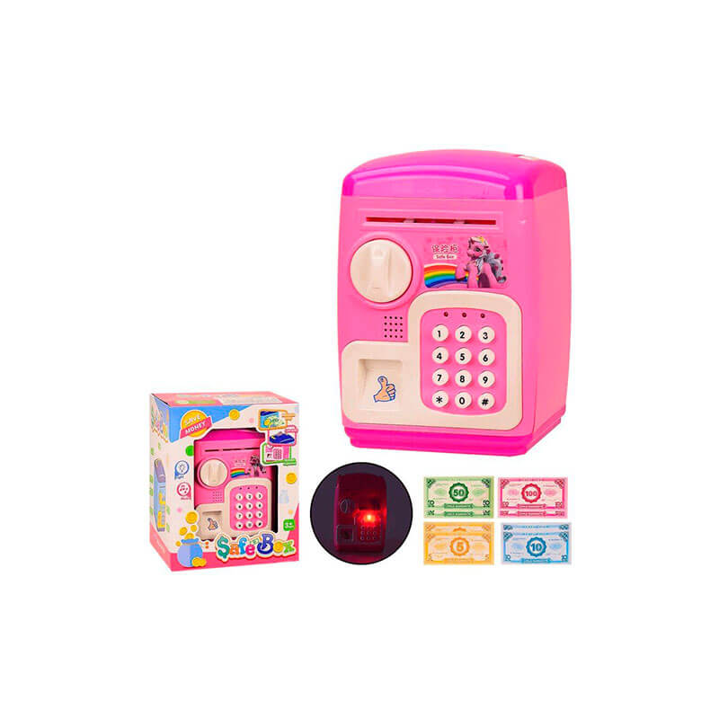 Скарбничка дитяча електронна з кодовим замком, рожева (827823) large popup