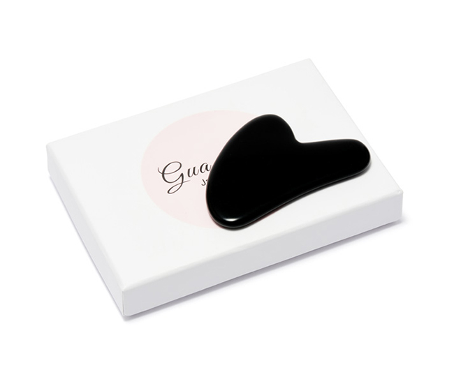 Скребок Gua Sha Серце в подарунковій коробці чорний Обсидіан (1243) - 14797 large popup