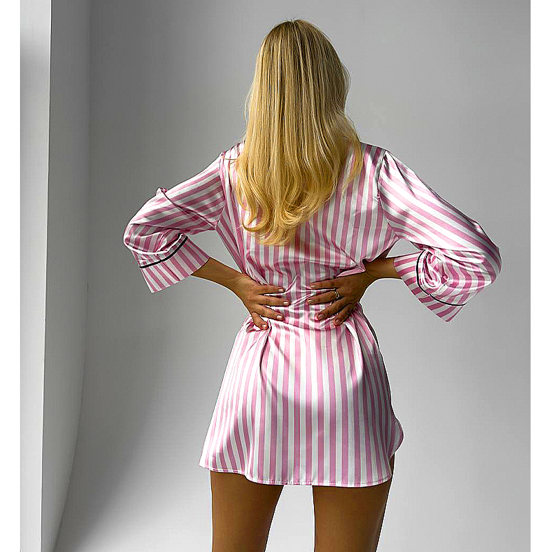 Сорочка для дому Domino Victoria's Secret з шовку, жіноча, ніжно рожева, р.L/XL (1106) large popup