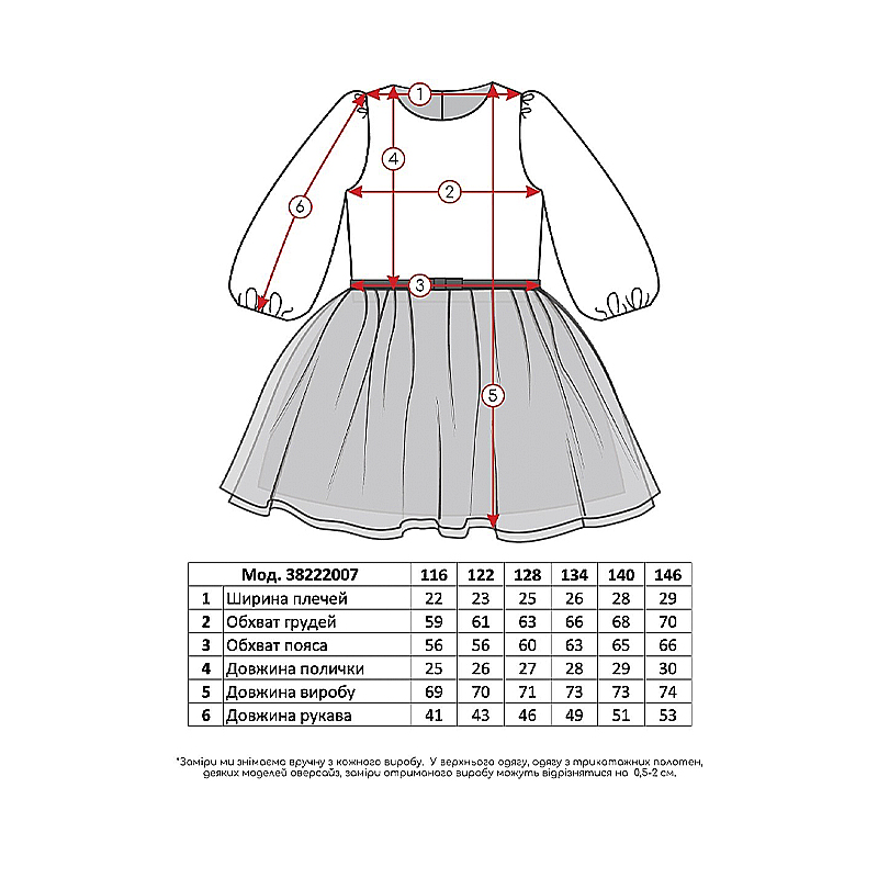 Сукня Zironka червона з орнаментом для дівчинки, р.110 (арт. 3822200701) large popup