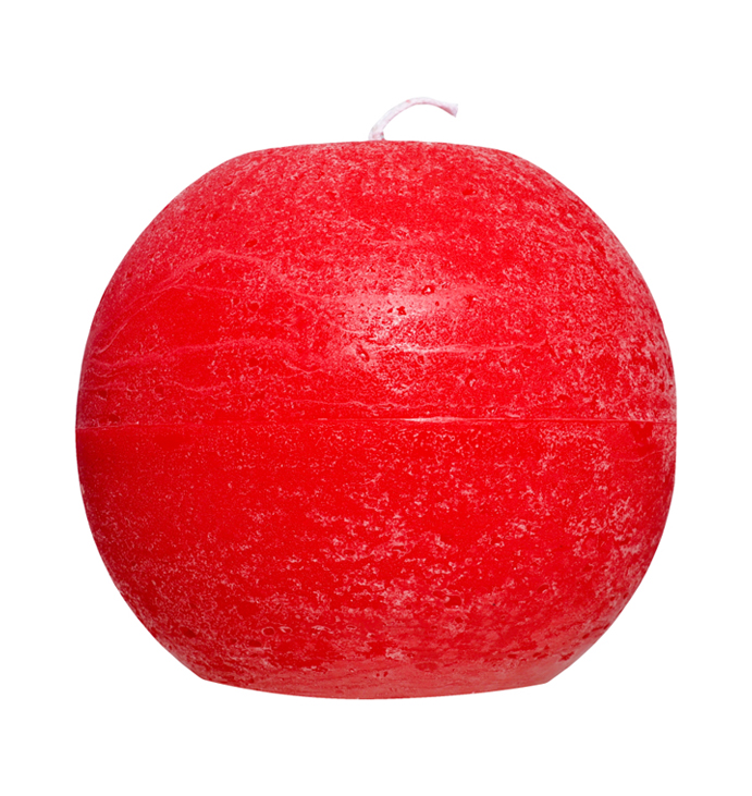 Свічка Рустік Шар червоний (D-10 х 8,5 см, 70 год) large popup