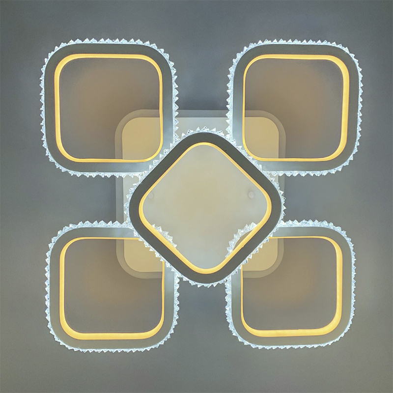 Світлодіодний світильник із RGB підсвіткою з кристалами на корпусі large popup