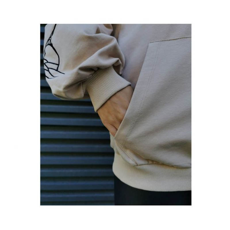 Світшот Pola жіночий, з об'ємним рукавом та вишивкою колібрі, двунитка, бежевий, р. М (1/28) - 40342 large popup