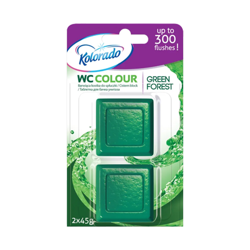 Таблетки Kolorado WC Colour для бачка унітазу, зелені, 2*45г (004405) large popup
