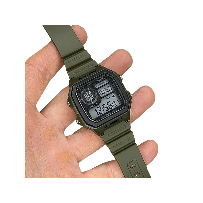 Тактичний електронний водонепроний годинник (50 м) Skmei Army Green (1080-1507)МП
 large popup