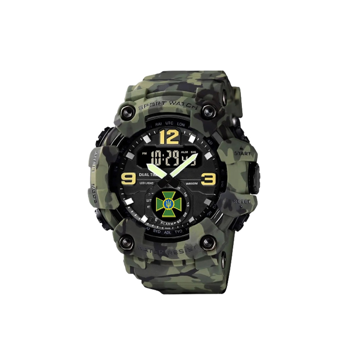 Тактичний годинник з подвійним часом Patriot 004 Camo Green DPS Box(1080-1723)МП large popup