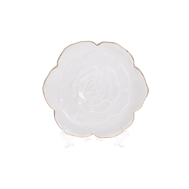Тарілка Bonadi Rose, керамічна, біла з золотом 16х2,5 см (795-207) large popup