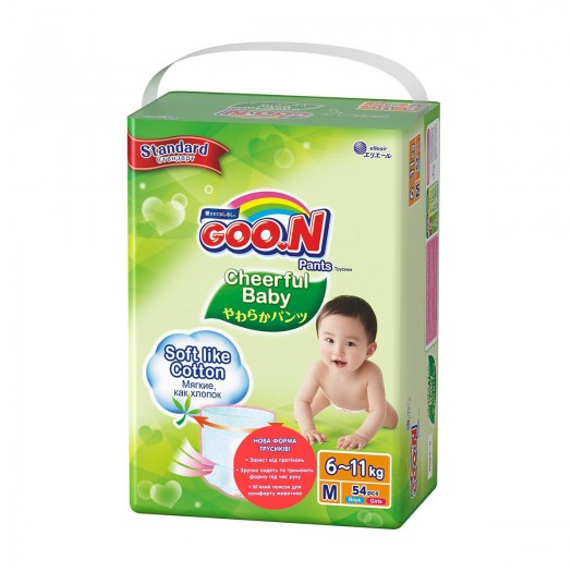 Трусики-підгузки Cheerful Baby для дітей (M, 6-11 кг, унісекс, 54 шт) (843284) large popup