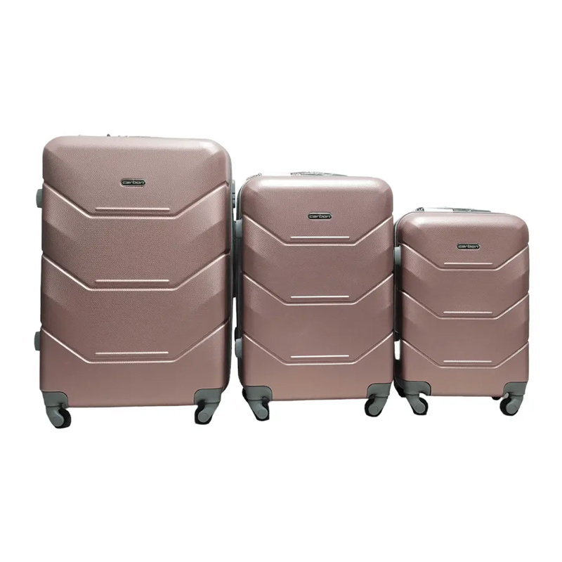 Валіза Carbon 147C Рожеве золото Комплект валіз large popup