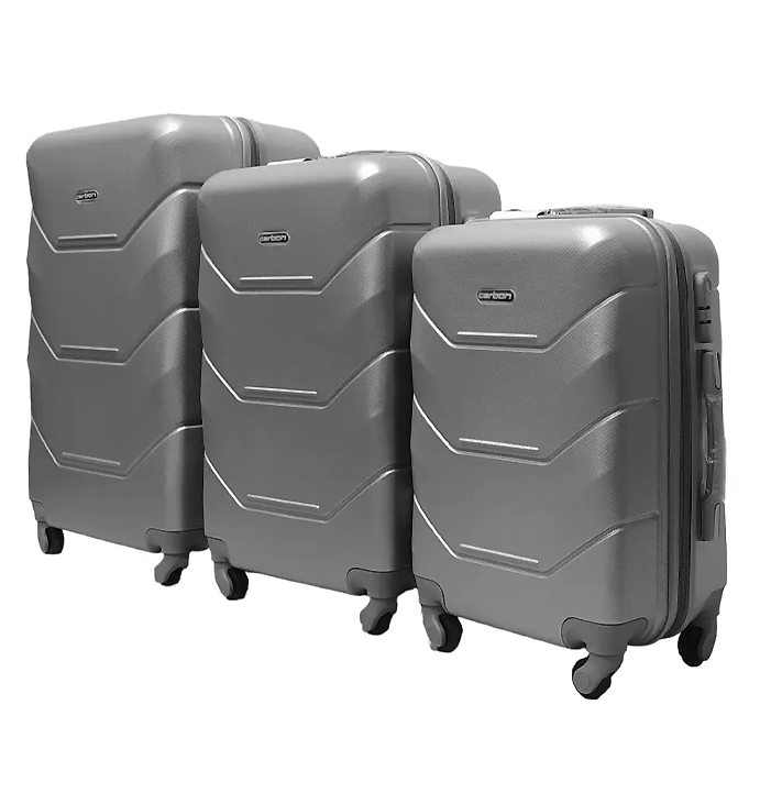Валіза Carbon 147C Комплект валіз Срібний large popup
