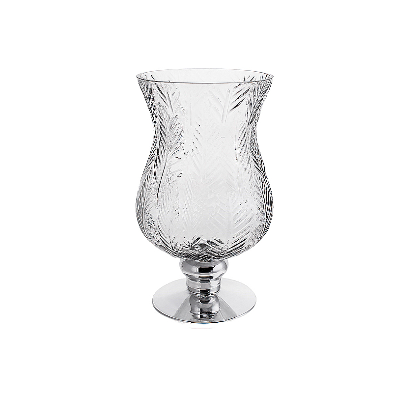 Ваза Bonadі Розалін, скляна, срібна 14*15*25 см (591-345) large popup