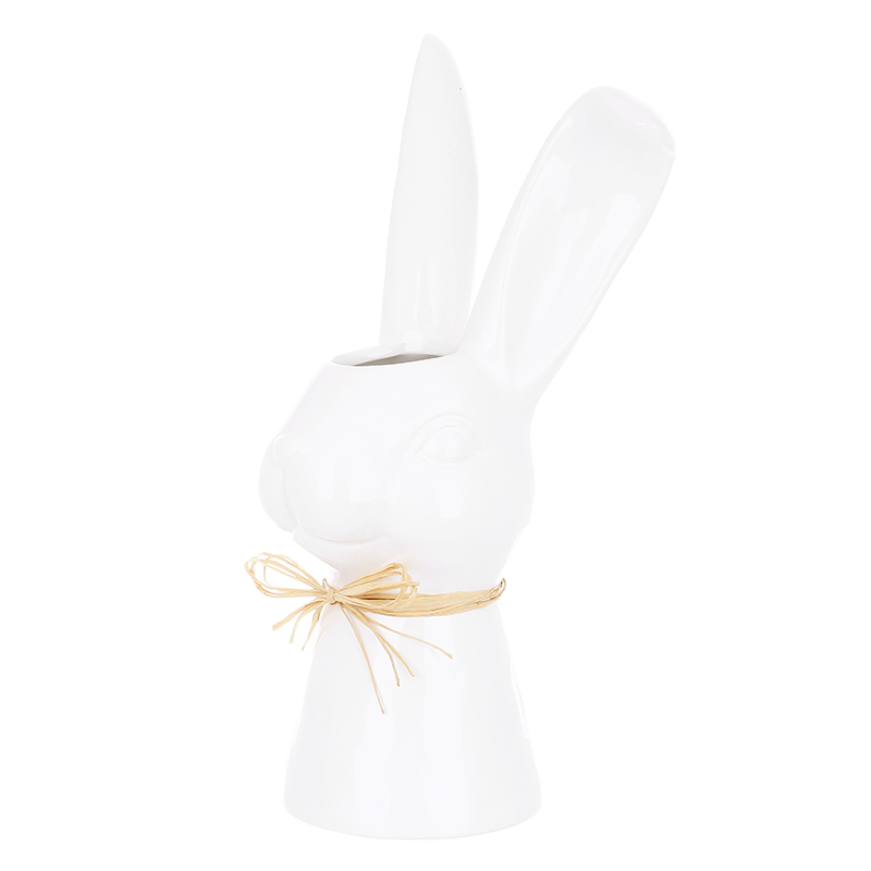 Ваза керамічна Кролик, 36см, колір білий large popup